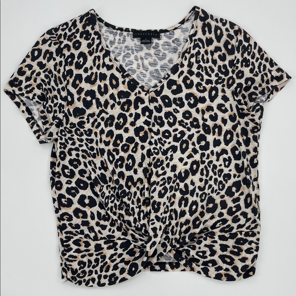 Leopard Print V-Neck Women's Top